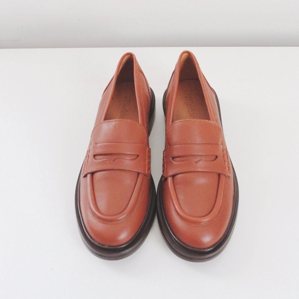 Madewell The Vernon Loafers Dried Maple Brown Leather Shoes Womens 5 1/2 Preppy - Picture 5 of 5